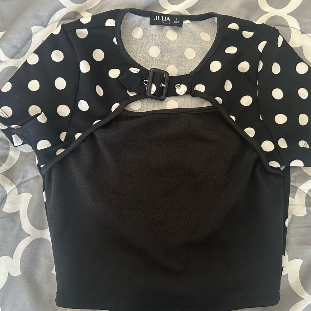 Black and White Polka Dot Women's Blouse